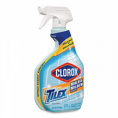 Plus Tilex Mold and Mildew Remover with Bleach, Unscented, 32 oz Spray Bottle, 9/Carton (01234)