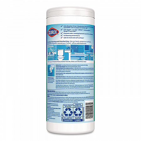 Disinfecting Wipes, Bleach Free Cleaning Wipes, 1-Ply, 7 x 8, Fresh Scent, White, 35/Canister, 12 Canisters/Carton (01593CT)