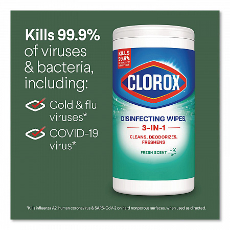 Disinfecting Wipes, Bleach Free Cleaning Wipes, 1-Ply, 7 x 8, Fresh Scent, White, 35/Canister, 12 Canisters/Carton (01593CT)