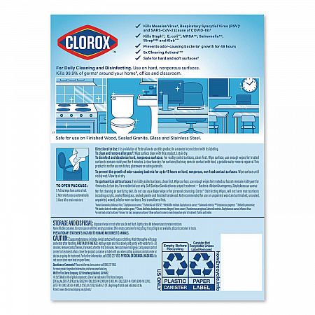 Disinfecting Wipes, Bleach Free Cleaning Wipes, 1-Ply, 7 x 8, Crisp Lemon, White, 35/Canister, 12 Canisters/Carton (01594CT)