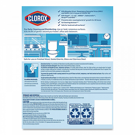 Disinfecting Wipes, Bleach Free Cleaning Wipes, 1-Ply, 7 x 8, Fresh Scent, White, 75/Canister, 6 Canisters/Carton (01656)