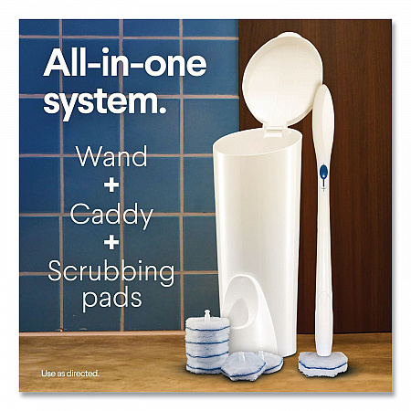 ToiletWand Disposable Toilet Cleaning System: Handle, Caddy and Refills, White (03191)