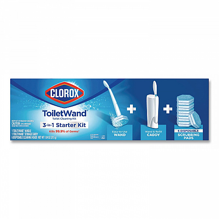 ToiletWand Disposable Toilet Cleaning System: Handle, Caddy and Refills, White, 6/Carton (03191CT)