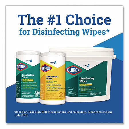 CloroxPro Disinfecting Wipes, 1-Ply, 7 x 8, Lemon Fresh, White, 75/Canister (15948EA)