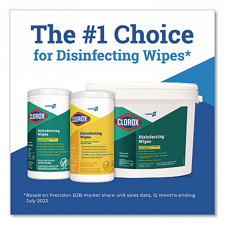 CloroxPro Disinfecting Wipes, 1-Ply, 7 x 8, Fresh Scent, White, 75/Canister (15949EA)
