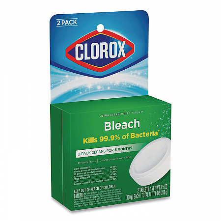 Ultra Clean Toilet Tablets Bleach, 3.5 oz Tablet, 2/Pack, 6 Packs/Carton (30024CT)