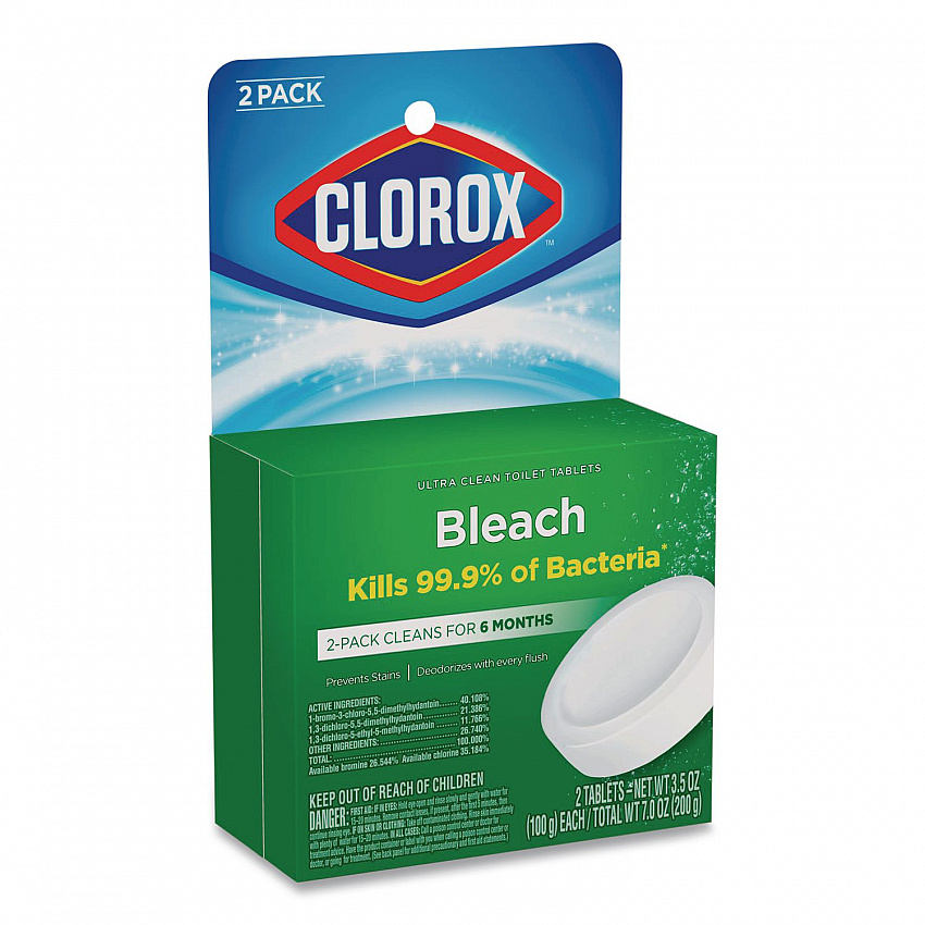 Ultra Clean Toilet Tablets Bleach, 3.5 oz Tablet, 2/Pack, 6 Packs/Carton (30024CT)