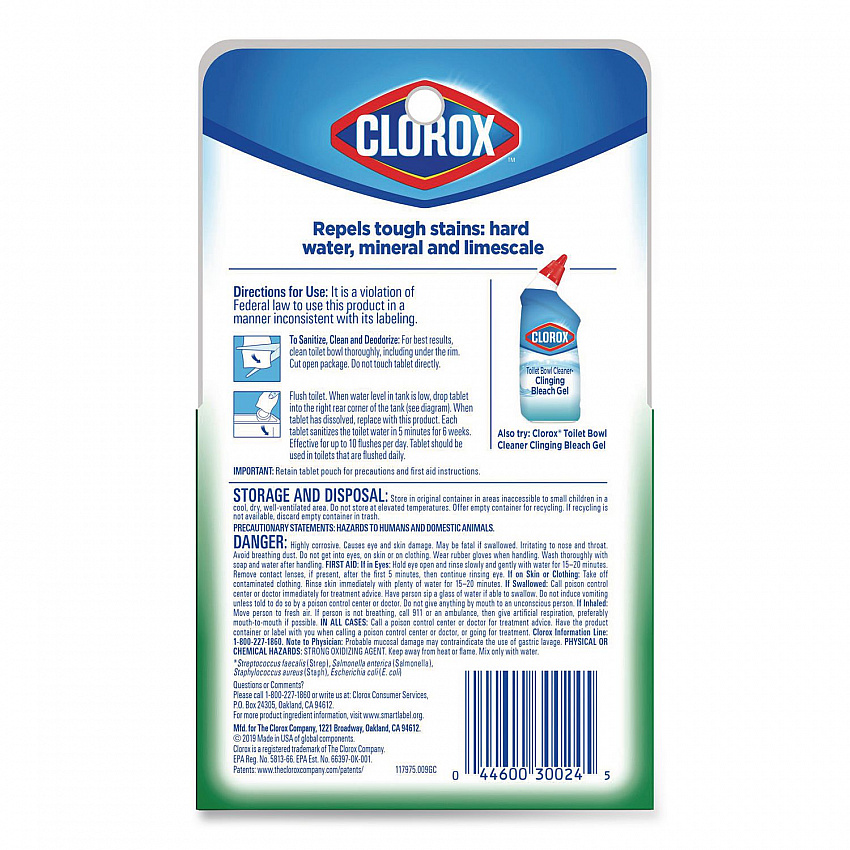 Ultra Clean Toilet Tablets Bleach, 3.5 oz Tablet, 2/Pack, 6 Packs/Carton (30024CT)