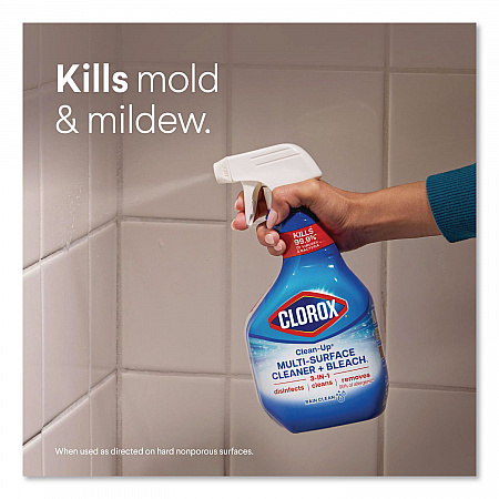 Clean-Up Multi-Surface Cleaner with Bleach, Rain Clean Scent, 32 oz Spray Bottle,9/Carton (30197)