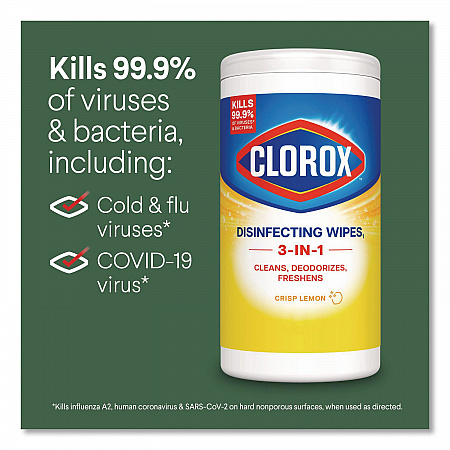 Disinfecting Wipes, Bleach Free Cleaning Wipes, 1-Ply, 7 x 8, Fresh Scent/Citrus Blend, White, 75/Canister, 3/Pack, 4/Carton (30208)