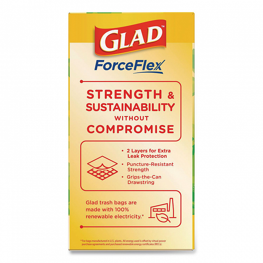 ForceFlex Kitchen Drawstring Trash Bags, 13 gal, Gain Original Scent, 24 x 27.38, White, 80/Box (78900BX)