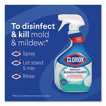 Bathroom Foamer with Bleach, Ocean Mist Scent, 30 oz Spray Bottle, 9/Carton (30614)