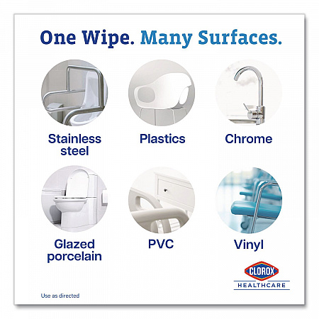Hydrogen Peroxide Cleaner Disinfectant Wipes, 6.75 x 9, White, 95/Canister (30824EA)