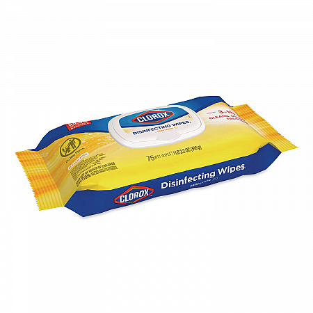 Disinfecting Cleaning Wipes, Flex Pack, 1-Ply, 8 x 7, Lemon Scent, White, 75 Towels/Box (31404EA)