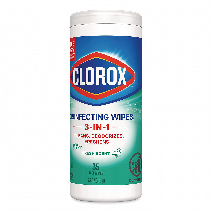 Disinfecting Wipes, Bleach Free Cleaning Wipes, 1-Ply, 7 x 8, Fresh Scent, White, 35/Canister (01593EA)