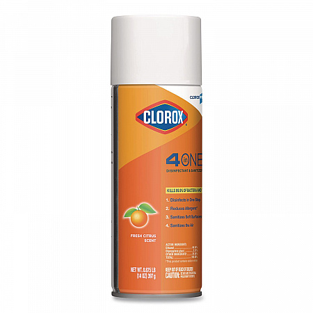 4-in-One Disinfectant and Sanitizer, Citrus Scent, 14 oz Aerosol Spray, 12/Carton (31043CT)