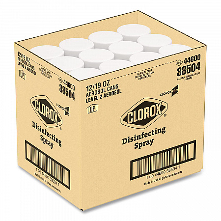 CloroxPro Disinfecting Spray, Fresh Scent, 19 oz Aerosol Spray, 12/Carton (38504CT)