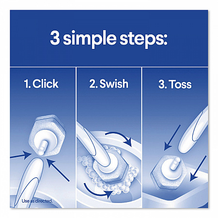 ToiletWand Toilet Cleaning Refills, Toilet Cleaning Scrubbing Pads, Blue/White, 20/Pack (31049)