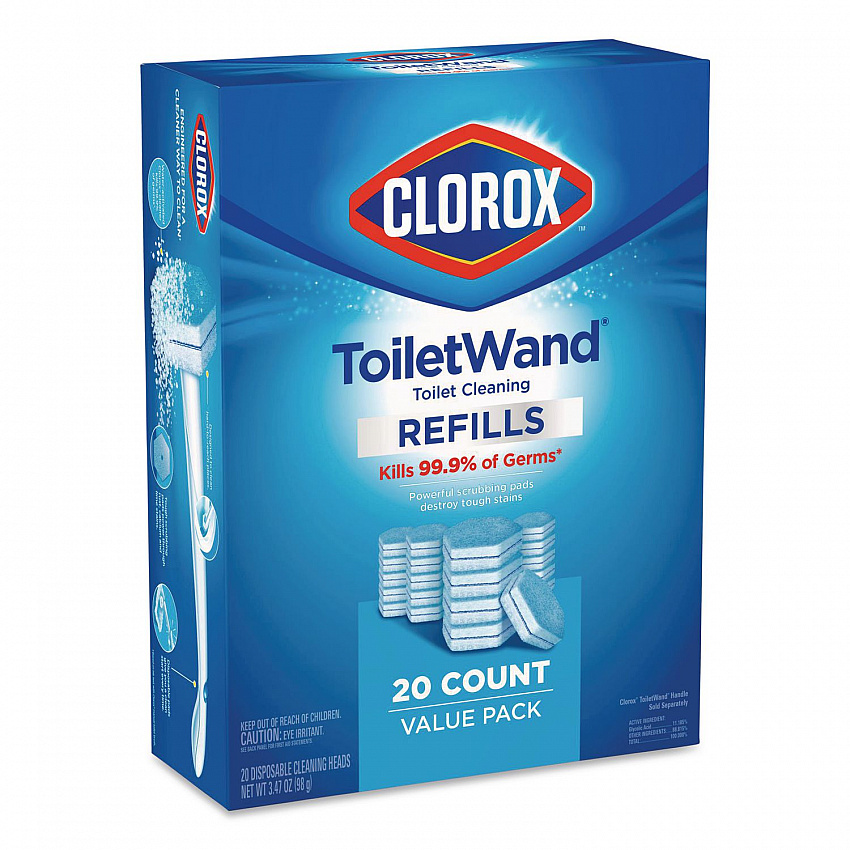 ToiletWand Toilet Cleaning Refills, Disinfecting Scrubbing Pads, 20 Count, 4/Carton (31049CT)