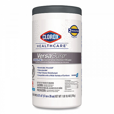 VersaSure Cleaner Disinfectant Wipes, 1-Ply, 6.75 x 8, Fragranced, White, 85/Canister, 6 Canisters/Carton (31757)