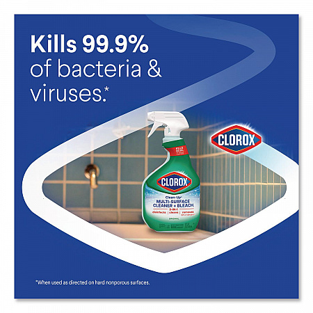 Clean-Up Multi-Surface Cleaner with Bleach, Original Scent, 32 oz Spray Bottle, 9/Carton (31221)