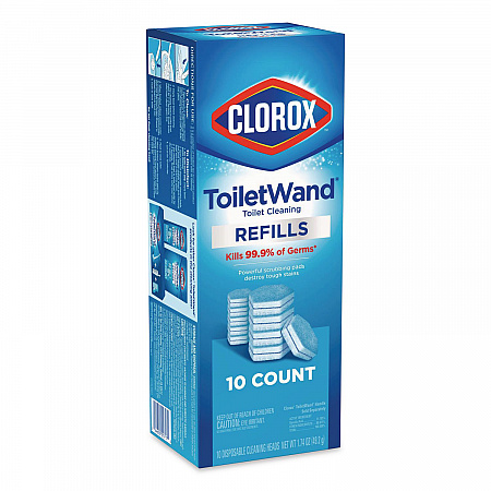 ToiletWand Toilet Cleaning Refills, Toilet Cleaning Scrubbing Pads, Blue/White, 10/Pack, 6 Packs/Carton (31620)