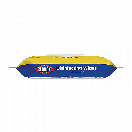 Disinfecting Cleaning Wipes Flex Pack, 1-Ply, 8 x 7, Crisp Lemon, White, 75 Towels/Pack, 6 Packs/Carton (31404)
