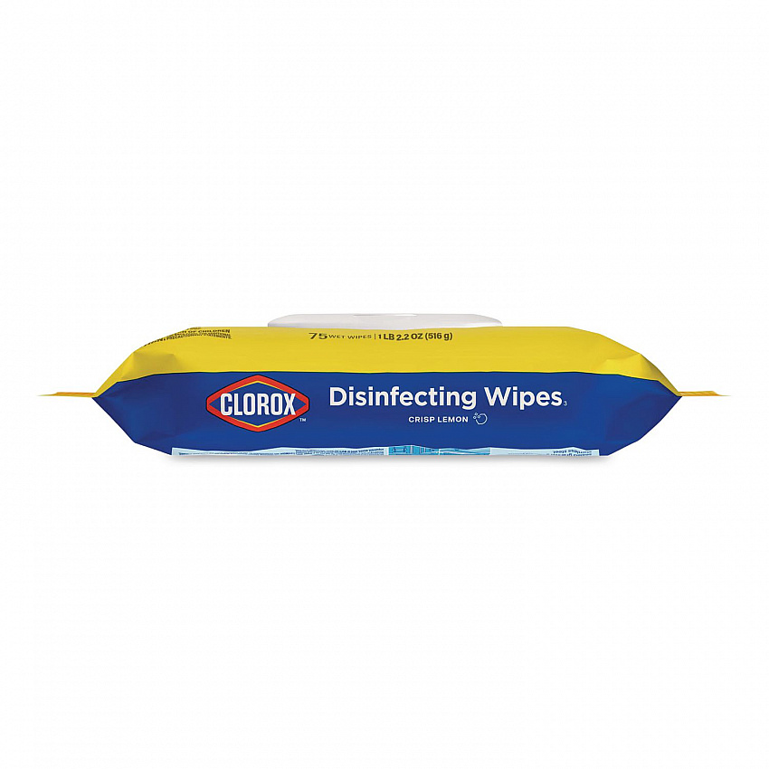 Disinfecting Cleaning Wipes Flex Pack, 1-Ply, 8 x 7, Crisp Lemon, White, 75 Towels/Pack, 6 Packs/Carton (31404)
