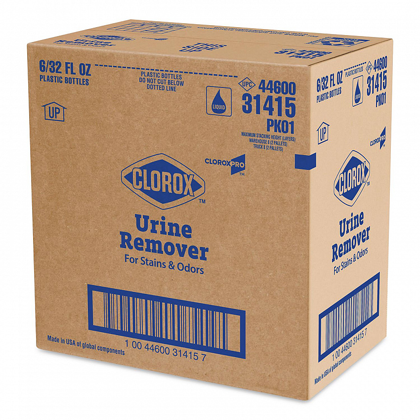 CloroxPro Urine Remover for Stains and Odors, Clean Floral Scent, 32 oz Pull-Top Bottle, 6/Carton (31415)