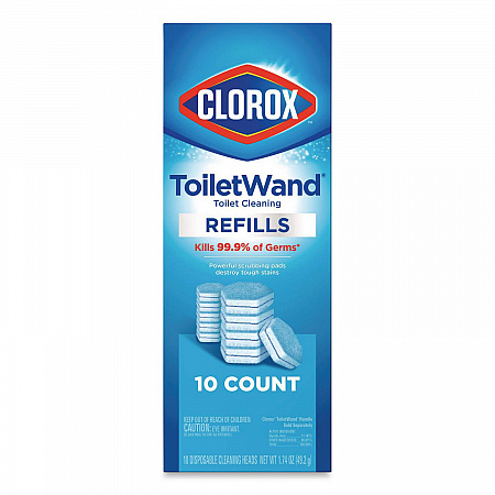 ToiletWand Toilet Cleaning Refills, Toilet Cleaning Scrubbing Pads, Blue/White, 10/Pack, 6 Packs/Carton (31620)