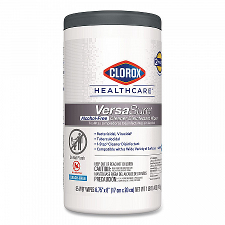 VersaSure Cleaner Disinfectant Wipes, 1-Ply, 6.75 x 8, Original Scent, White, 85 Towels/Can (31757EA)