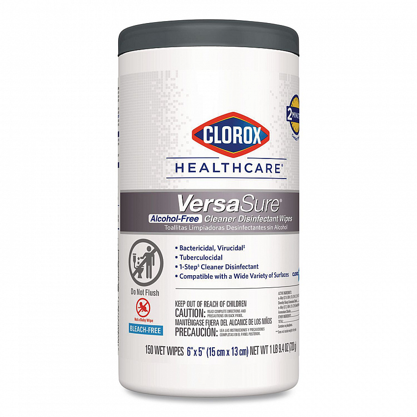 VersaSure Cleaner Disinfectant Wipes, 1-Ply, 6 x 5, Fragranced, White, 150/Canister, 6 Canisters/Carton (31758)