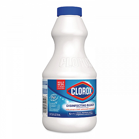 Concentrated Regular Disinfecting Bleach, Unscented, 24 oz Bottle, 12/Carton (32251)