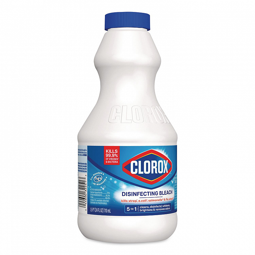 Concentrated Regular Disinfecting Bleach, Unscented, 24 oz Bottle, 12/Carton (32251)