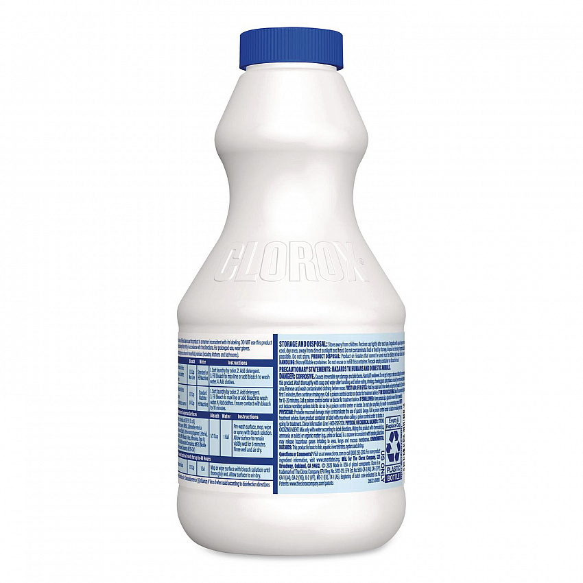Concentrated Regular Disinfecting Bleach, Unscented, 24 oz Bottle, 12/Carton (32251)