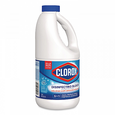 Concentrated Regular Disinfecting Bleach, Unscented, 43 oz Bottle, 6/Carton (32260)