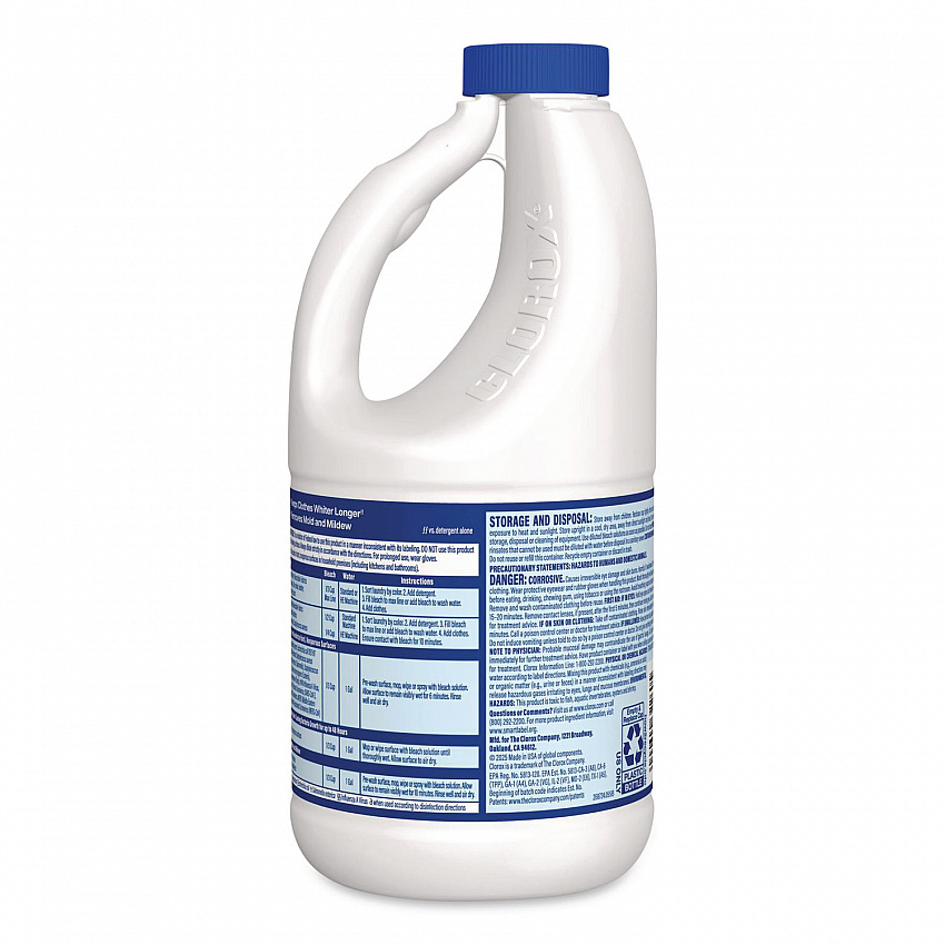 Concentrated Regular Disinfecting Bleach, Unscented, 43 oz Bottle, 6/Carton (32260)