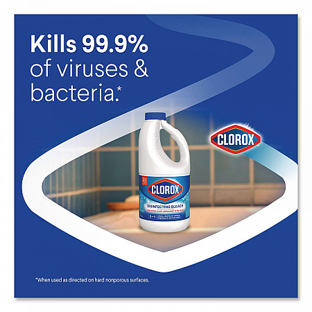Concentrated Regular Disinfecting Bleach, Unscented, 43 oz Bottle, 6/Carton (32260)