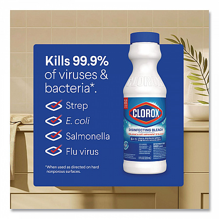 Concentrated Regular Disinfecting Bleach, Unscented, 11 oz Bottle, 28/Carton (32436CT)