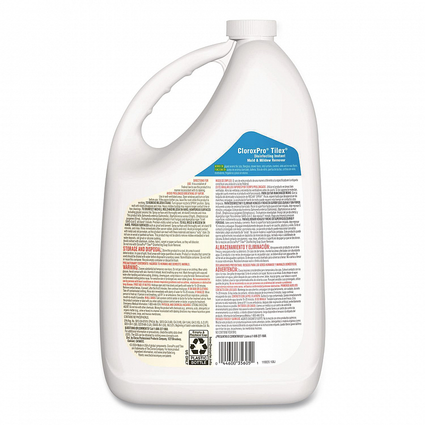 CloroxPro Disinfecting Instant Mold and Mildew Remover, Unscented, 128 oz Refill Bottle, 4/Carton (35605)