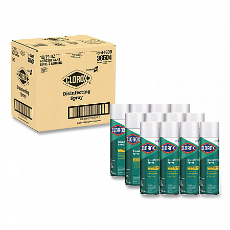 CloroxPro Disinfecting Spray, Fresh Scent, 19 oz Aerosol Spray, 12/Carton (38504CT)
