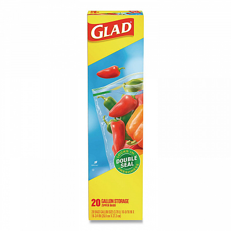 Zipper Food Storage Plastic Bags, Gallon Size, 10.75 x 10.19, Clear, 20 Bags/Box, 12 Boxes/Carton (55050)