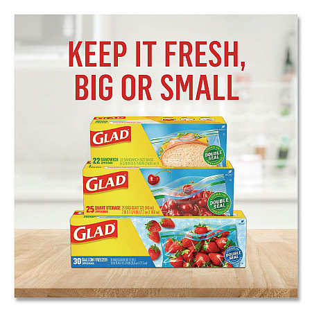 Zipper Food Storage Plastic Bags, Gallon Size, 10.75 x 10.19, Clear, 20 Bags/Box, 12 Boxes/Carton (55050)