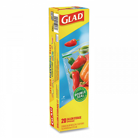 Zipper Food Storage Plastic Bags, Gallon Size, 10.75 x 10.19, Clear, 20 Bags/Box, 12 Boxes/Carton (55050)