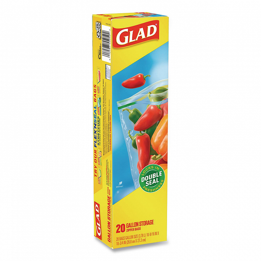 Zipper Food Storage Plastic Bags, Gallon Size, 10.75 x 10.19, Clear, 20 Bags/Box, 12 Boxes/Carton (55050)