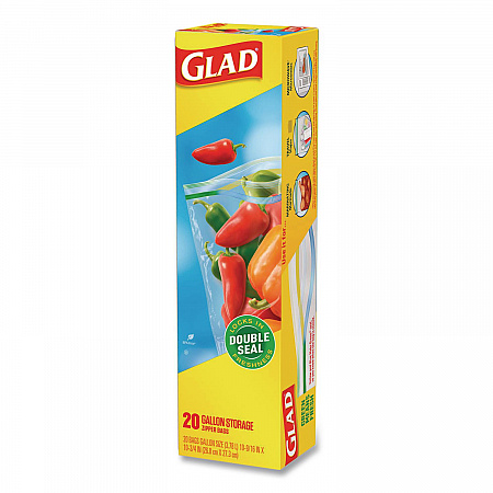Zipper Food Storage Plastic Bags, Gallon Size, 10.75 x 10.19, Clear, 20 Bags/Box, 12 Boxes/Carton (55050)