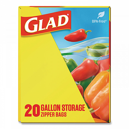 Zipper Food Storage Plastic Bags, Gallon Size, 10.75 x 10.19, Clear, 20 Bags/Box, 12 Boxes/Carton (55050)