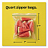 Zipper Food Storage Plastic Bags, Quart Size, 7.75 x 7, Clear, 25 Bags/Box, 12 Boxes/Carton (55052)
