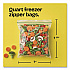 Zipper Food Storage Plastic Bags, Freezer Bags, Quart Size, 7.75 x 8.44, Clear, 20 Bags/Box, 12 Boxes/Carton (57035)