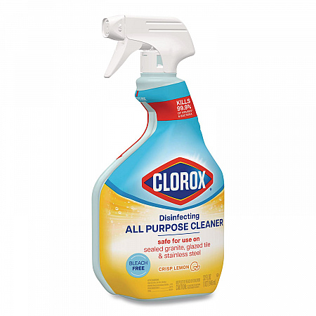 Disinfecting All Purpose Cleaner Spray, Crisp Lemon Scent, 32 oz Bottle, 9/Carton (60044CT)
